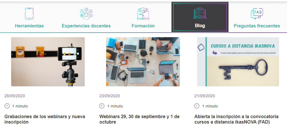 Blog parte pública y privada