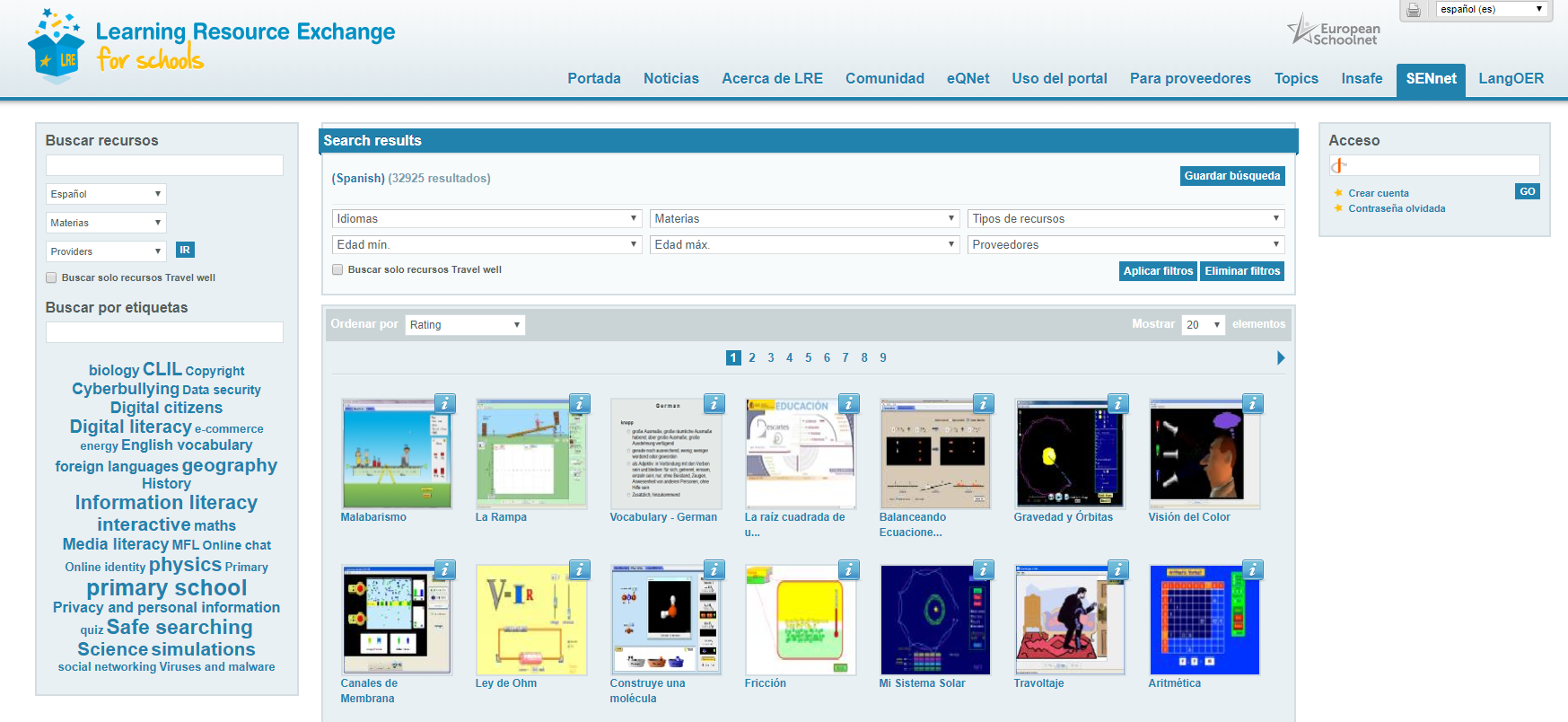 Learning resource exchange de European Schoolnet